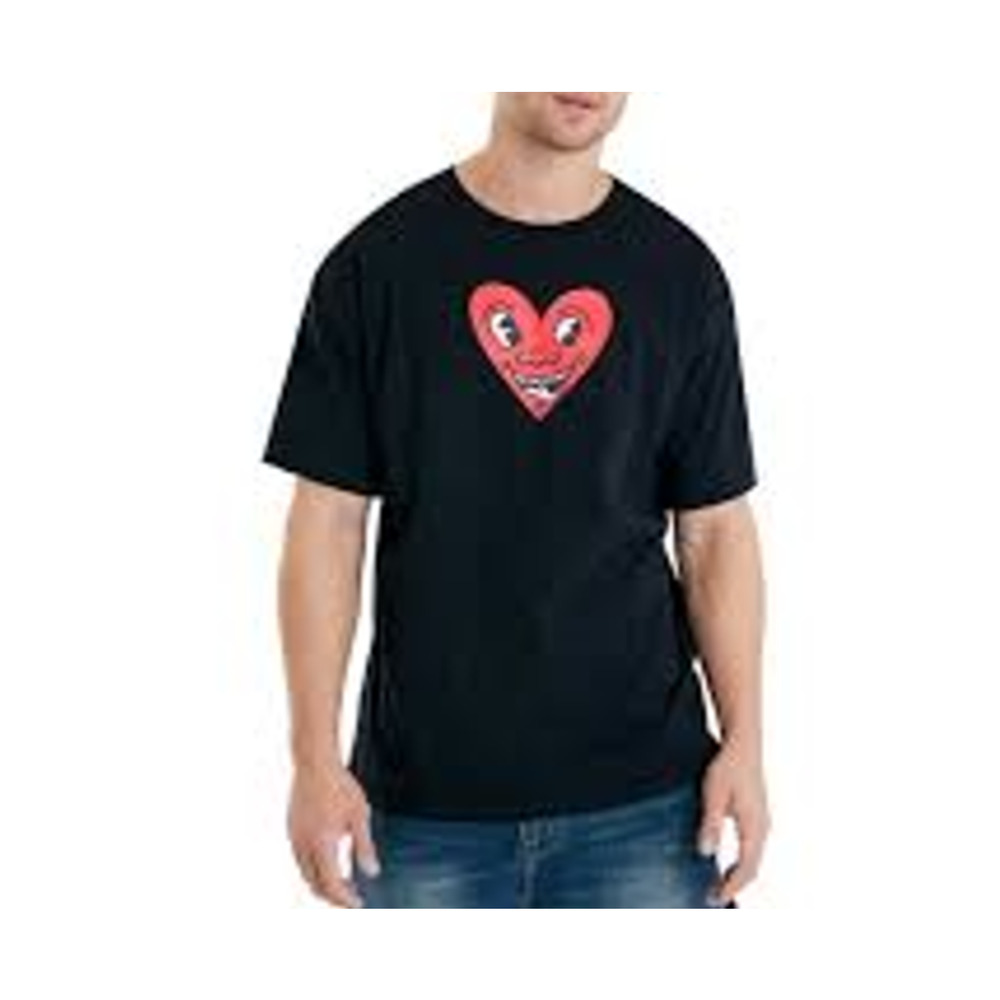 Keith Haring Heart Y2K Tee T-shirt Black XL A004233